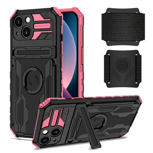 iPhone 14 Kickstand Detachable Armband Phone Case  - Pink