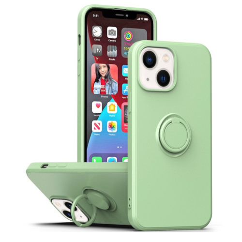 iPhone 14 Ring Kickstand Silicone Phone Case  - Mint Green
