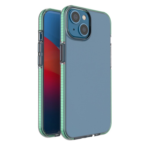 iPhone 14 Two-color Transparent TPU Phone Case  - Mint Green