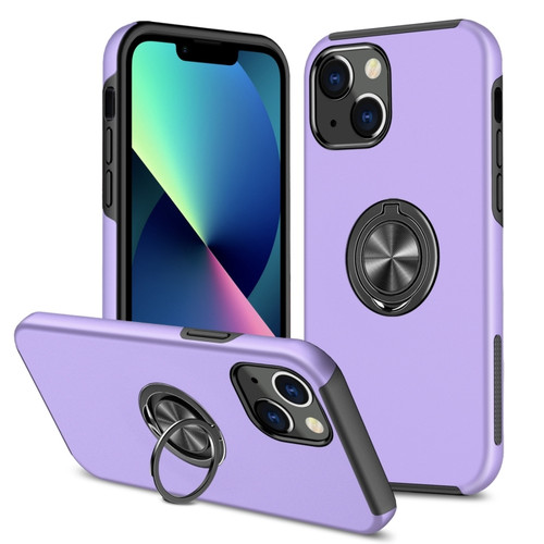 iPhone 14 Magnetic Ring Kickstand Shockproof Phone Case  - Purple