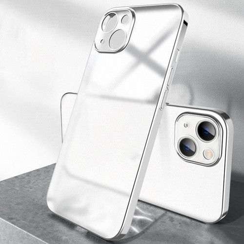 iPhone 14 Plating Frosted Shockproof Phone Case  - Silver