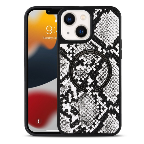 iPhone 14 Leather Texture MagSafe Magnetic Phone Case  - Python Pattern