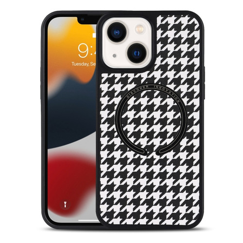iPhone 14 Leather Texture MagSafe Magnetic Phone Case  - Houndstooth