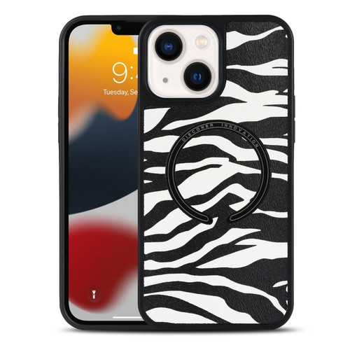 iPhone 14 Leather Texture MagSafe Magnetic Phone Case  - Zebra-stripe