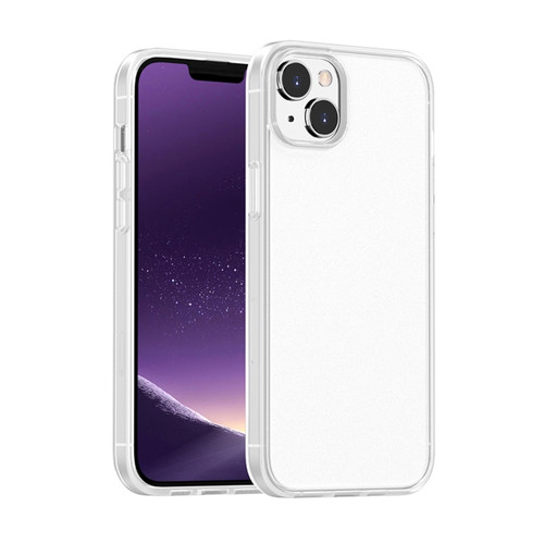 iPhone 14 Skin Feel Frosted Color Button Phone Case  - White