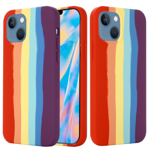 iPhone 14 Rainbow Liquid Silicone Phone Case  - Red