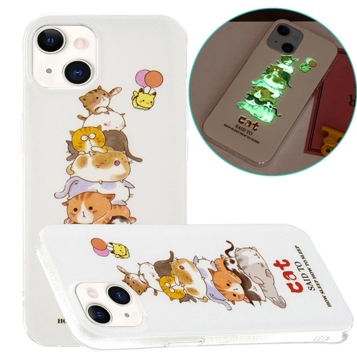 iPhone 14 Luminous TPU Soft Phone Case  - Cat