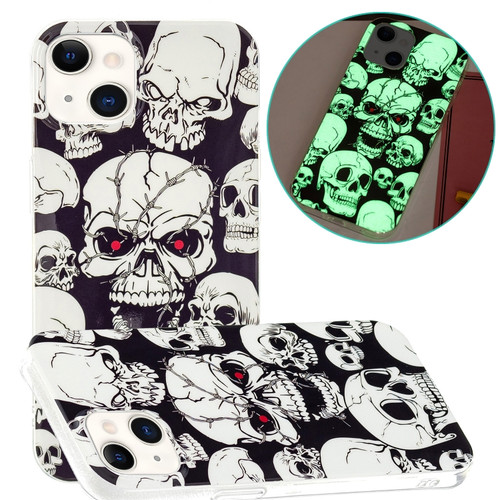 iPhone 14 Luminous TPU Soft Phone Case  - Skull