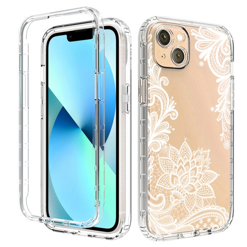 iPhone 14 Transparent Painted Phone Case  - White Flower