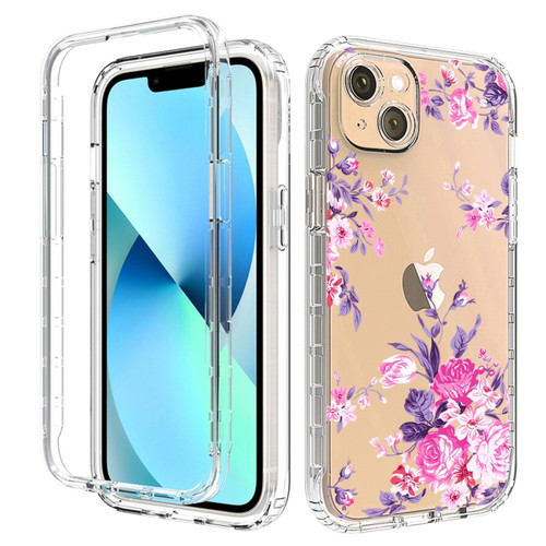 iPhone 14 Transparent Painted Phone Case  - Pink Flower