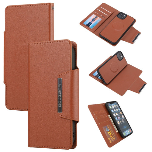 iPhone 14 Separable Magnetic Leather Case  - Brown