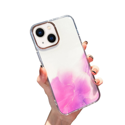 iPhone 14 Gold Halo Marble Pattern Phone Case  - Purple