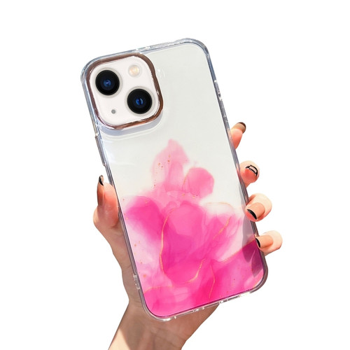 iPhone 14 Gold Halo Marble Pattern Phone Case  - Pink