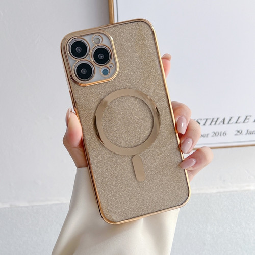 iPhone 14 Plating Magsafe Glitter Phone Case  - Gold