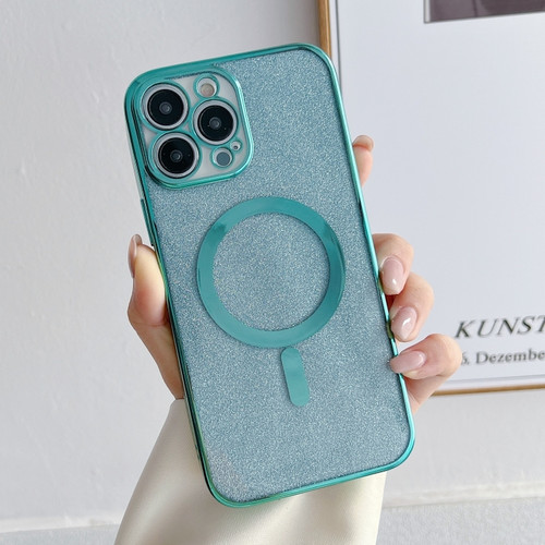 iPhone 14 Plating Magsafe Glitter Phone Case  - Light Green