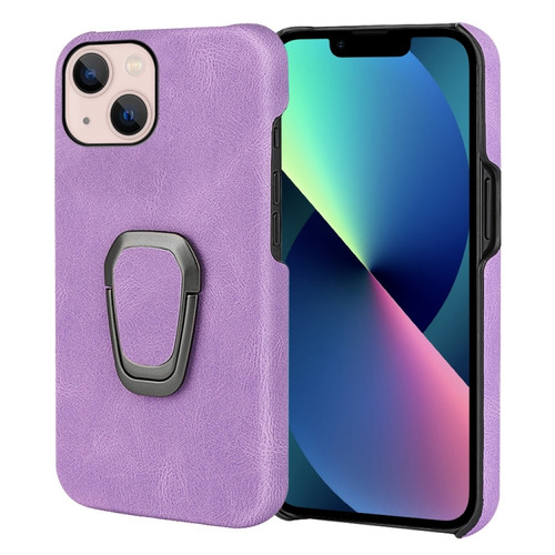 iPhone 14 Ring Holder PU Phone Case  - Purple