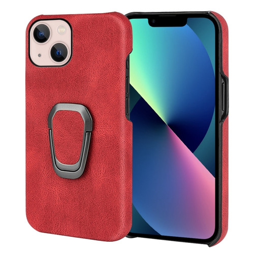 iPhone 14 Ring Holder PU Phone Case  - Red