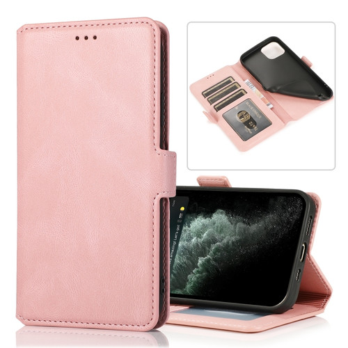 iPhone 14 Retro Magnetic Closing Clasp Leather Case  - Rose Gold