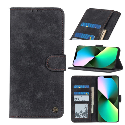 iPhone 14 Antelope Texture Leather Case  - Black