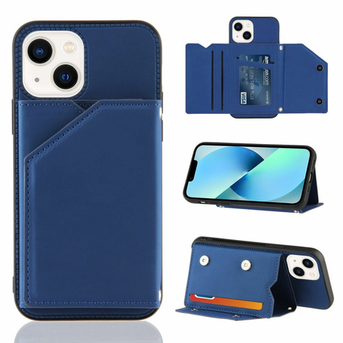 iPhone 14 Skin Feel PU + TPU + PC Back Cover Shockproof Case /13 - Royal Blue