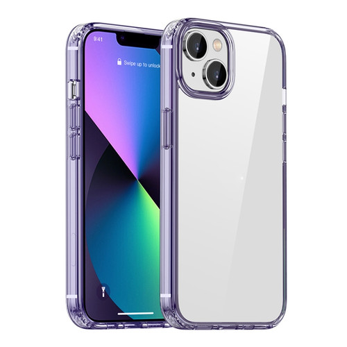 iPhone 14 iPAKY Shockproof PC + TPU Protective Phone Case  - Transparent Purple