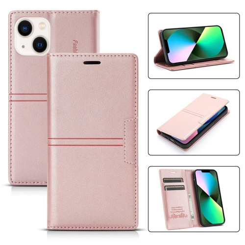 iPhone 14 Magnetic Leather Phone Case  - Rose Gold