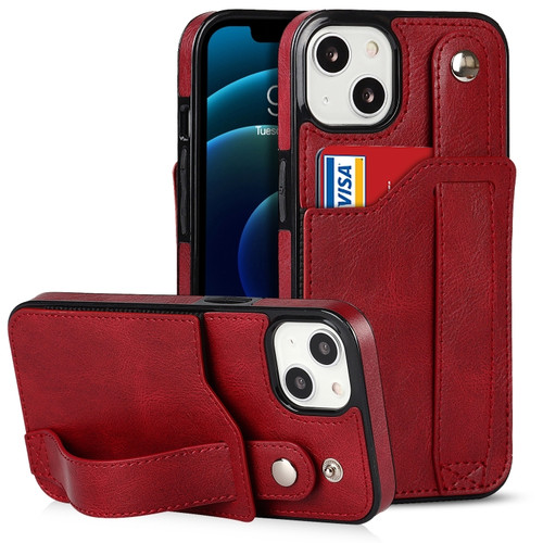 iPhone 14 Wrist Strap Holder Phone Case  - Red