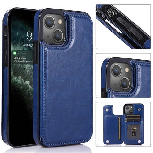 iPhone 14 Double Buckle Phone Case  - Blue