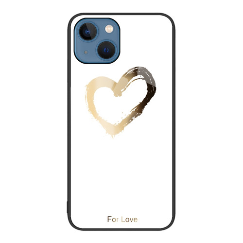 iPhone 14 Colorful Painted Glass Phone Case  - Golden Love