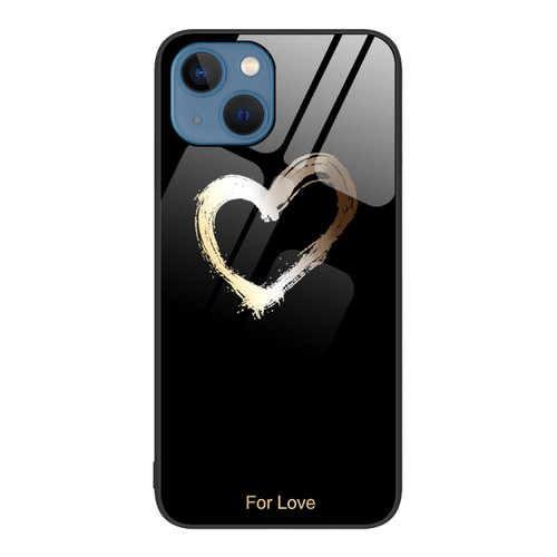 iPhone 14 Colorful Painted Glass Phone Case  - Black Love