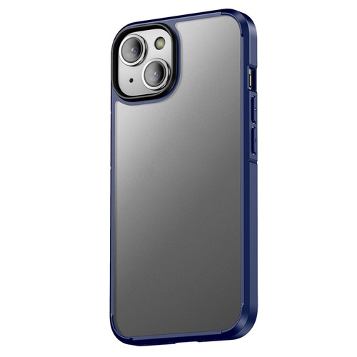 iPhone 14 wlons Ice-Crystal Matte Four-corner Airbag Case  - Blue