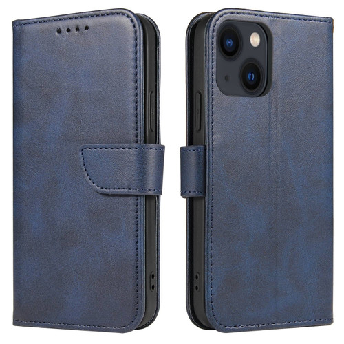 iPhone 14 Calf Texture Buckle Flip Leather Phone Case  - Blue