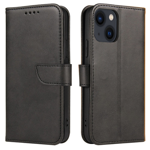 iPhone 14 Calf Texture Buckle Flip Leather Phone Case  - Black