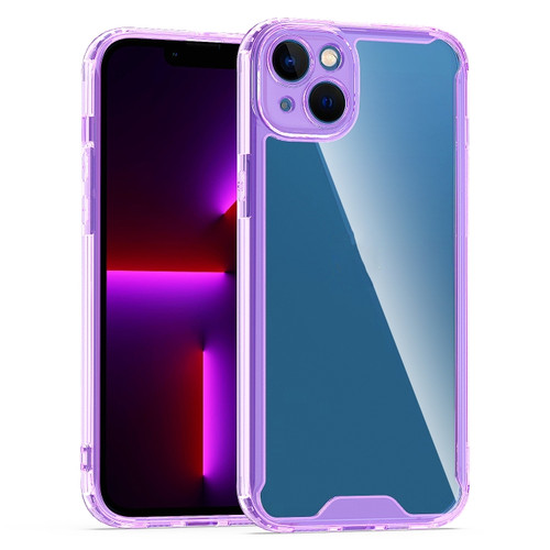 iPhone 14 Acrylic + TPU Clear Protective Phone Case  - Purple