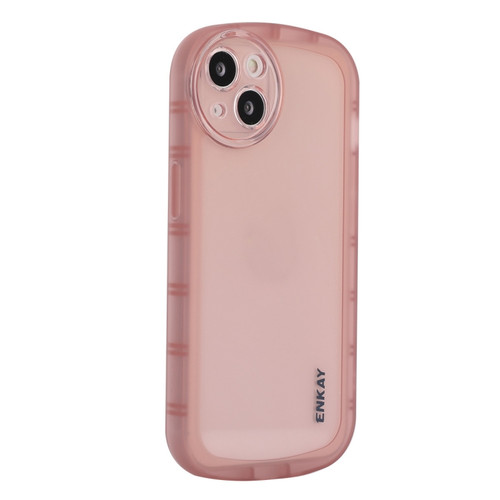 iPhone 14 ENKAY Translucent Matte TPU Phone Case  - Pink