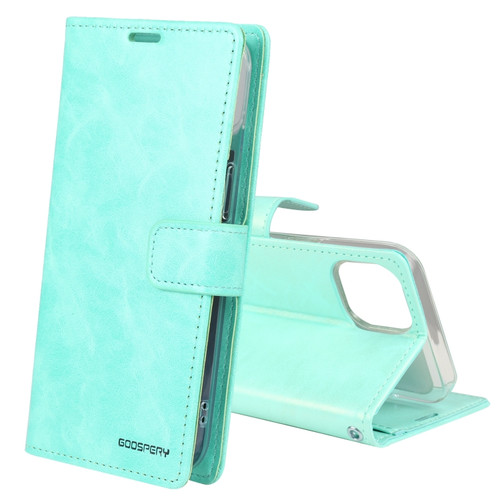 iPhone 14 GOOSPERY BLUE MOON Crazy Horse Texture Leather Case  - Mint Green