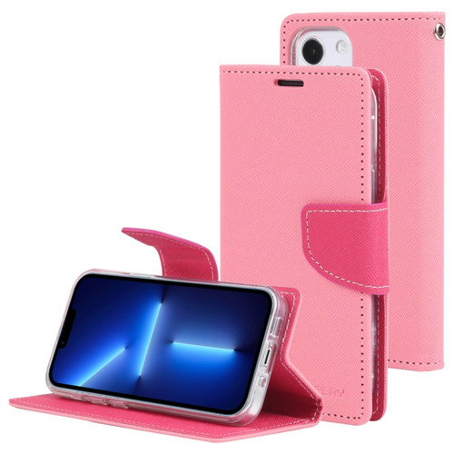 iPhone 14 GOOSPERY FANCY DIARY Cross Texture Leather Case  - Pink