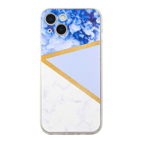 iPhone 14 Stitching Marble TPU Phone Case  - Purple