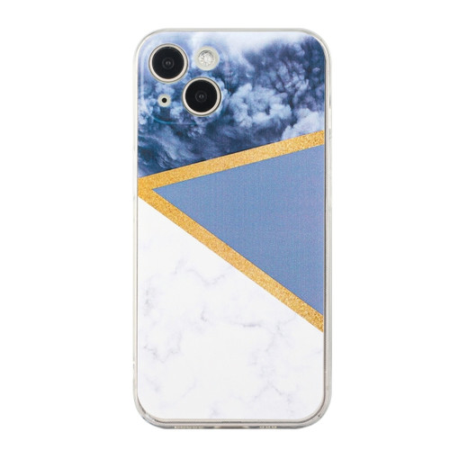 iPhone 14 Stitching Marble TPU Phone Case Max - Grey