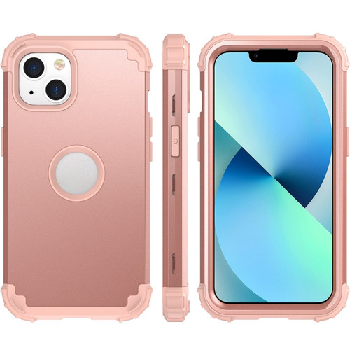 iPhone 14 3 in 1 Shockproof Phone Case  - Rose Gold