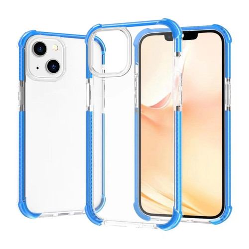 iPhone 14 Acrylic Four Corners Shockproof Phone Case  - Transparent Blue