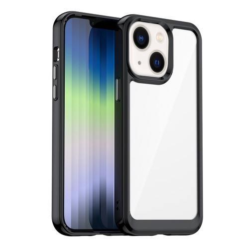 iPhone 14 Colorful Series Acrylic + TPU Phone Case  - Black