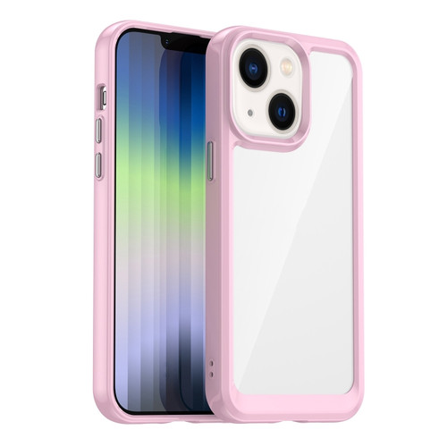 iPhone 14 Colorful Series Acrylic + TPU Phone Case  - Pink