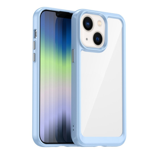 iPhone 14 Colorful Series Acrylic + TPU Phone Case  - Blue