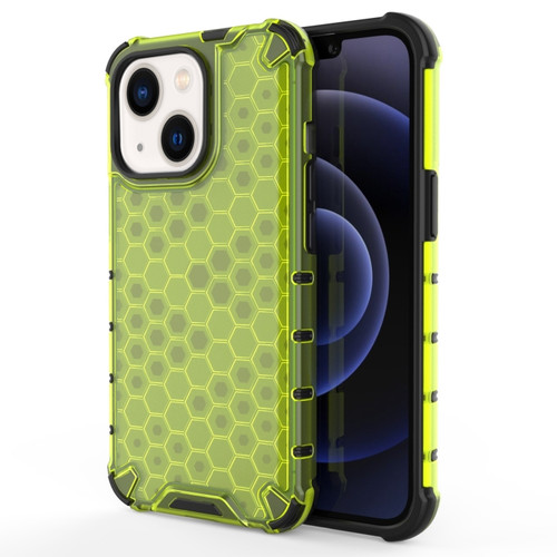 iPhone 14 Shockproof Honeycomb PC + TPU Phone Case  - Green