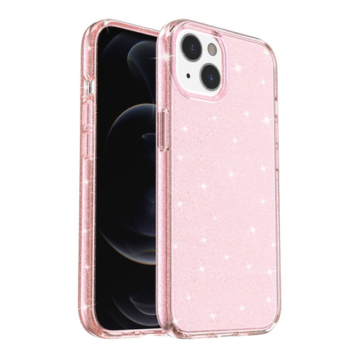 iPhone 14 Shockproof Terminator Style Glitter Powder Protective Case  - Pink