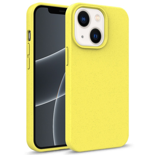 iPhone 14 Starry Series Shockproof Straw Material + TPU Protective Phone Case  - Yellow