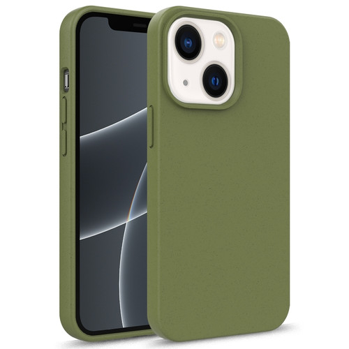 iPhone 14 Starry Series Shockproof Straw Material + TPU Protective Phone Case  - Army Green