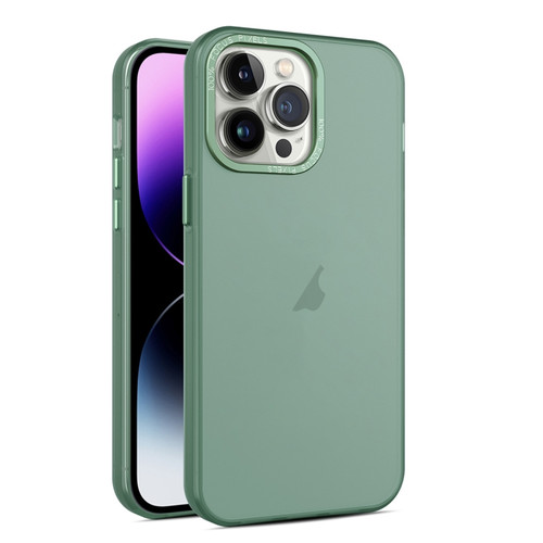 iPhone 14 Pro Max Frosted Translucent Mist Phone Case - Green