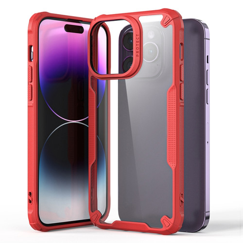 iPhone 14 Pro Max Four-corner Glossy Shockproof Phone Case - Red